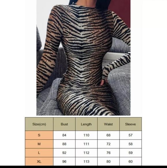 Tiger print midi bodycon dress - Picture 6 of 6